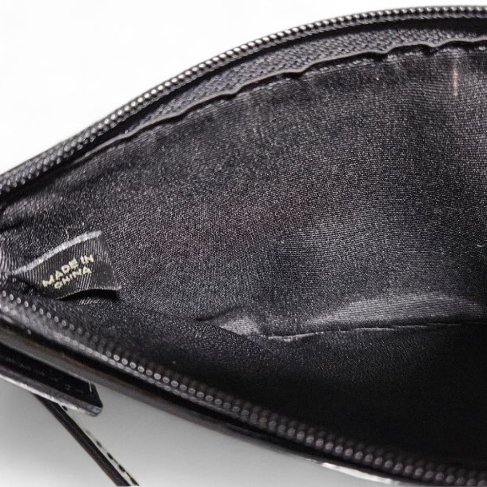 Coach Black Patent and Silver Studded Wristlet W/Dust Bag - Picture 4 of 6